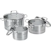 ProfiCook Set de casseroles 6 pièces, Poêle + casserole, Argent
