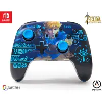 PowerA Manette sans fil Lumectra Wake Up Link pour Nintendo Switch Noir et Bleu