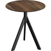 Essentials Table de terrasse Infinity Tripod, structure noire et plateau en stratifié imitation bois tropical Ø70 cm, 1 pièce