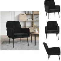 vidaXL Fauteuil noir 62x79x79 cm velours - fauteuil