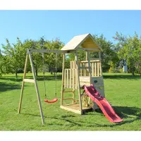 Wendi Toys Tour de jeux Gorilla en bois Plancher avec toit à deux versants inclus