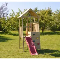 Wendi Toys Tour de jeux Lapin en bois Plancher avec toit à deux versants inclus