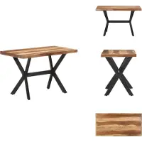 vidaXL Table de salle à manger 120x60x75 cm bois massif couleur miel - Tables de salle à manger
