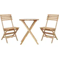 Axi Rae Table Et Chaise Bistrot, 2 Chaises 1 Table, Ensemble Bistro Extérieur En Bois, 100% Teck - Salon De Jardin Bistrot, Table Bistrot Pour