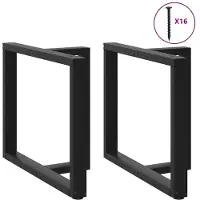 vidaXL Pieds de table de salle à manger en T 2 pcs. noir 100x35x(72-73) cm acier