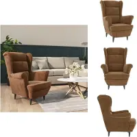 vidaXL Fauteuil Marron Velours - Fauteuil