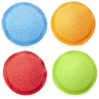Kikkerland CU274, bleu, vert, orange, rouge, rond, 4 pièces