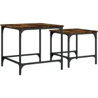 The Living Store Tables de salon 2 pcs. Chêne fumé Matériau dérivé du bois