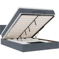 vidaXL Lit ottoman avec matelas gris foncé 140x200 cm velours