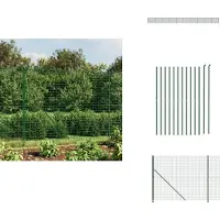 vidaXL Clôture grillagée avec bride au sol Vert 2x25 m - Panneaux de clôture