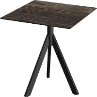 Essentials Table de terrasse Infinity Tripod, structure noire et plateau en stratifié haute pression effet bois, 70 x 70 cm, 1 pièce