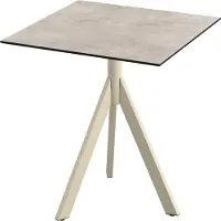 Essentials Table de patio Infinity Tripod avec structure couleur sable et plateau HPL Moonstone 70x70 cm, 1 pièce