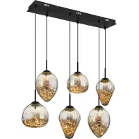 Globo Lighting Lampe à suspendre métal noir mat, LED