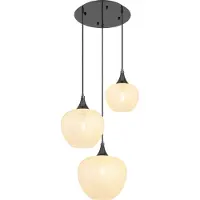 Globo Lighting Suspension anthracite Maxy avec verre blanc 3 lumières Ø 49cm