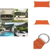 vidaXL Voile d'ombrage 160 g/m² Orange 2x5 m HDPE - Parasols & Protection solaire