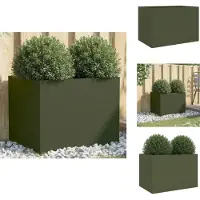 vidaXL Jardinière vert olive 62x47x46 cm acier