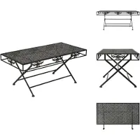 vidaXL Table basse pliante style vintage métal 100x50x45 cm noir - Tables basses
