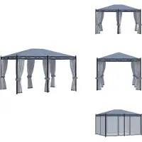 vidaXL Pavillon avec moustiquaires 3x4 m Anthracite Acier - Pavillons & Tentes de réception