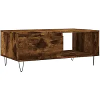 The Living Store Table basse chêne fumé 90x50x36,5 cm bois composite