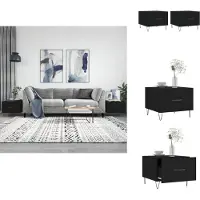 The Living Store Tables basses 2 pcs Noir 50x50x40 cm Bois composite