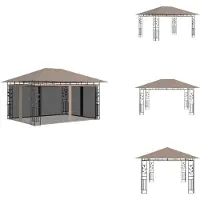 vidaXL Pavillon avec moustiquaire 4x3x2,73 m Taupe 180 g/m² - Pavillons & Tentes de réception