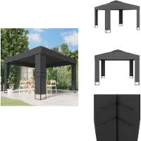 vidaXL Pavillon avec double toit 3 x 3 m Anthracite - Pavillons & Tentes de réception