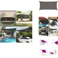 vidaXL Voile d'ombrage HDPE 2x3,5 m Anthracite - Parasols & Protection solaire