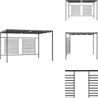 vidaXL Pavillon avec toit extensible 4x3x2,3 m Anthracite 180 g/m² - Pavillons & Tentes de réception