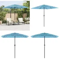 vidaXL Parasol avec mât en acier bleu 248x248x248 cm