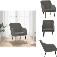 vidaXL Fauteuil gris foncé 63x76x80 cm Velours - Fauteuil