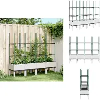 vidaXL Jardinière avec treillis blanc 160x40x142,5 cm PP