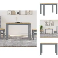 vidaXL Table de salle à manger Panama Gris 117x60x75 cm Pin massif