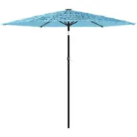 The Living Store Parasol avec mât en acier bleu 268x268x226 cm
