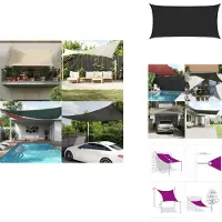 vidaXL Voile d'ombrage 160 g/m² Noir 2,5x4,5 m HDPE - Parasols & Protection solaire