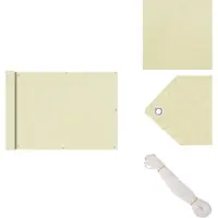 vidaXL Paravent de balcon Oxford tissé 75x600 cm Crème - Parasols & Protection solaire