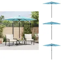 vidaXL Parasol avec mât en acier bleu 268x268x226 cm