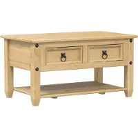 The Living Store Table basse avec tiroirs Corona 85x50x45 cm pin massif