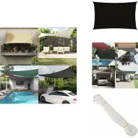 vidaXL Voile d'ombrage Oxford Rectangulaire 2x5 m Noir - Parasols & Protection solaire