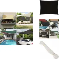 vidaXL Voile d'ombrage Oxford Rectangulaire 3x4,5 m Noir - Parasols & Protection solaire