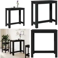 vidaXL Table de bar noire 102x50x103,5 cm Bois composite