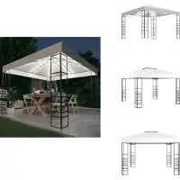 vidaXL Tente de jardin avec guirlande lumineuse LED 3x3 m Blanc - Pavillons & Tentes de réception