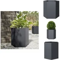 vidaXL Jardinière anthracite hexagone 46x40x45 cm acier