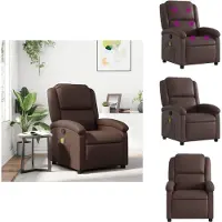 The Living Store Fauteuil de massage Marron Similicuir