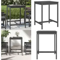 vidaXL Table de jardin Gris 82,5x82,5x110 cm Pin massif - Table de jardin - Tables de jardin - Table d'extérieur - Table de terrasse