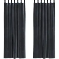 vidaXL Rideaux occultants 2 pcs gris foncé 140 x 260 cm velours
