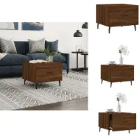 vidaXL Table basse marron imitation chêne 50x50x40 cm Bois composite - Tables basses