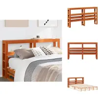 vidaXL Tête de lit avec étagères brun cireux 120 cm pin massif