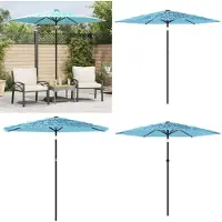 vidaXL Parasol avec mât en acier bleu 223x223x213 cm