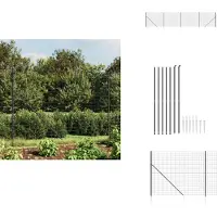 vidaXL Clôture grillagée avec douilles de sol Anthracite 1,4x10 m - Panneaux de clôture