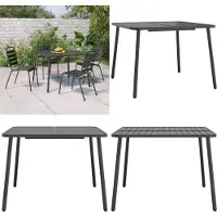 vidaXL Table de jardin Anthracite 100x100x71 cm Acier - Table de jardin - Tables de jardin - Table extérieure - Table de terrasse